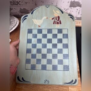 Handcrafted Wooden Chess Board with Painted Design